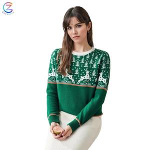 Oem Odm Knitwear Manufacturers Custom <strong>Women</strong> Jacquard Pattern <strong>Jumper</strong> Knit Ugly Sweater <strong>Christmas</strong> - Product Image 1