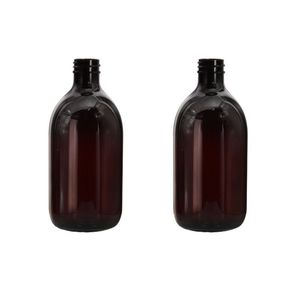 500ml Hotel Home Use Amber <strong>Refillable</strong> Lotion Pump Bottle Round Plastic Shampoo <strong>Hand</strong> <strong>Soap</strong> and Shower Gel Dispenser Bottle - Product Image 3
