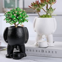 Urinoir en céramique amusant au design Art Déco, statue d'extérieur, vase de table pour plantes succulentes, décoration intérieure, pot de fleurs fantaisie, objet artisanal
