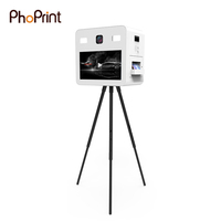 Machine de photomaton portable de haute qualité avec écran tactile vintage, caméra et imprimante Phoprint série D, en métal, garantie d'un an