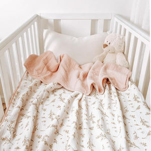 Manta de <span class=keywords><strong>cuna</strong></span> de algodón envolvente para guardería súper suave y ligera para mantas de bebé de muselina infantil - Product Image 6