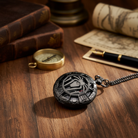 Jam Tangan Saku Hewan Laba-laba Jam Tangan Saku Fob Steampunk Rantai Jam Tangan Mesin Quartz Liontin Jumlah Besar Pria