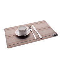 Napperons imprimés RNPT en PVC, coins arrondis, motif botanique beige, napperons de table en plastique pour restaurants et hôtels
