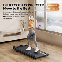 Tapis de course silencieux sous le bureau 2-en-1 avec fonction de vibration, plateforme de marche inclinable et gain de place, machine de course électrique pour la maison et le bureau