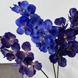 Fleurs d'orchidée <span class=keywords><strong>Vanda</strong></span> papillon haut de gamme, hydratantes, effet toucher réel, pour décoration de salon, mariage et extérieur - Meilleures ventes - Product Image 4