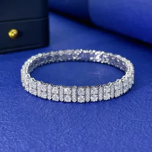 H&F Custom Lab Grown Diamond Bracelet 18K 14K 9K HPHT CVD 9ctw 23gram White Gold Tennis Bracelet Fine Jewlery New Style