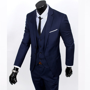 Abito da <span class=keywords><strong>uomo</strong></span> tre pezzi casual elegante slim fit con chiusura <span class=keywords><strong>doppiopetto</strong></span>, perfetto per matrimoni estivi - Product Image 4