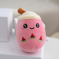 Pendentif en peluche Kawaii Boba Fruit, porte-clés tasse de thé au lait à bulles, poupées en peluche, ornement de sac à main pour fille, cadeau, jouets doux