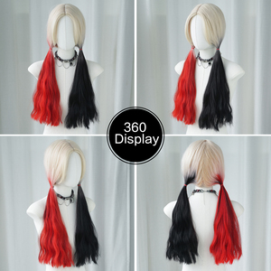 عروس مجنونة وزي أسود جدائل ضفيرة حمراء هالوين اسحب كوين للانتحار فرقة - Product Image 6