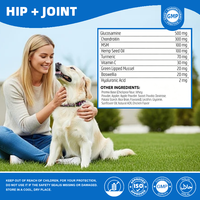 Complément alimentaire pour chiens 9-en-1 avancé pour les hanches et les articulations, glucosamine, chondroïtine, MSM, chanvre, comprimés à mâcher, 170 unités, saveur poulet