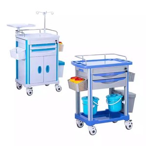 รถเข็นฉุกเฉิน ABS พร้อมลิ้นชักและตู้เก็บของสำหรับใช้ในโรงพยาบาล - Product Image 2