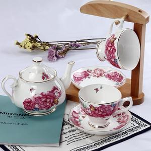 Uniquely Customizable Artisanal Ceramic Coffee Set Eye-Catching Design for Cozy Coffee Fine Bone China 5 Pcs <strong>Teaset</strong> - Product Image 3