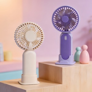 Lingpan Portable Handheld Fan With Stand 3-Speed USB Rechargeable <b>Battery</b> <b>Operated</b> Desk Fan For Indoor Use - Product Image 3