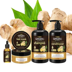 ขายส่งแอฟริกันต่อต้านผมร่วงธรรมชาติอินทรีย์เคราติน Argan น้ํามันขิงผมเจริญเติบโตแชมพูและครีมนวดผม