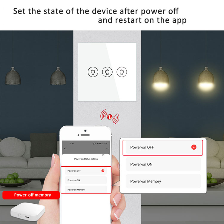 GRSICO 2022 zigbee TUYA US smart dimmer glass touch switch with amazon alexa and google home  wifi remote app control