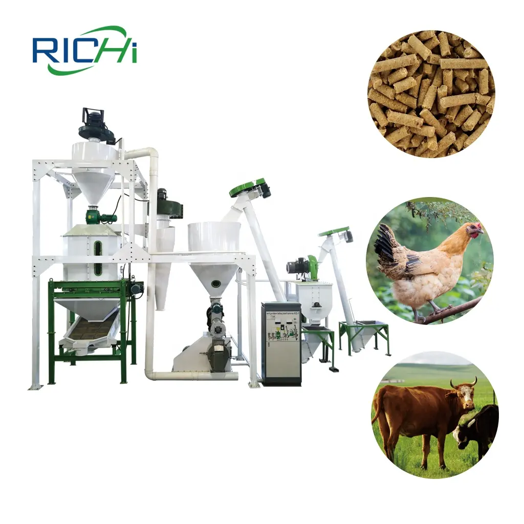Certificação ce 20 t/h alimentação de pellet, linha de produção para gado, aves, animais, alimentação