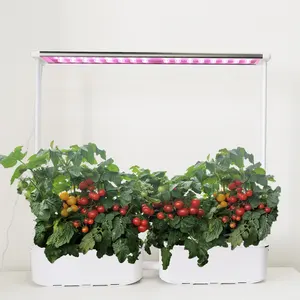 대형 더블 분지 스마트 정원 화분 발코니 식물 야채 성장 시스템 실내 성장 빛 지능형 수경 시스템