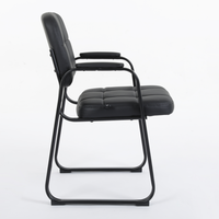 Chaise visiteur pour salle d'attente avec accoudoir rembourré en cuir reconstitué