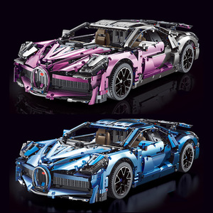 Set di Blocchi da Costruzione per Auto da Corsa Supercar in Scala <span class=keywords><strong>1</strong></span>:8, Modello Statico Elettroplaccato ad Alta Definizione, Kit DIY per Adulti e Bambini da Collezione - Product Image 1