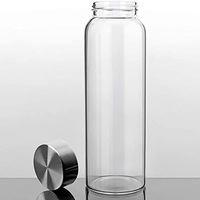Bouteille d'eau en verre avec logo personnalisé, conteneur de 550 ml ou 750 ml, bouteille d'eau brassage, thé fait à la main, pour le sport, 1 l