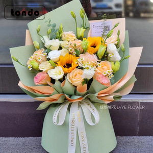 Tondo engrosado impermeable de doble cara de dos colores Auya papel pequeño ramo de flores papel de regalo al por mayor - Product Image 3