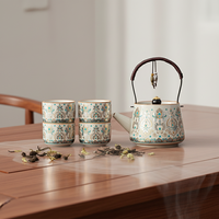 Offre Spéciale – Théière en Céramique de Jingdezhen avec Logo Personnalisé, 1 Pot 4 Tasses, Design Doré, Qualité Alimentaire, Cadeau d'Affaires, Qualité Supérieure