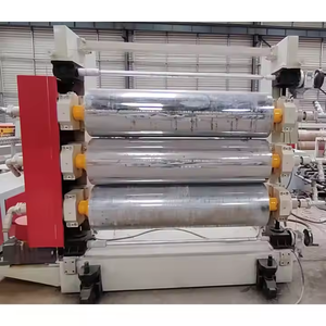 Máquina extrusora de paneles de mármol artificial de PVC usada, línea de producción de paneles de láminas de mármol UV de PVC - Product Image 4