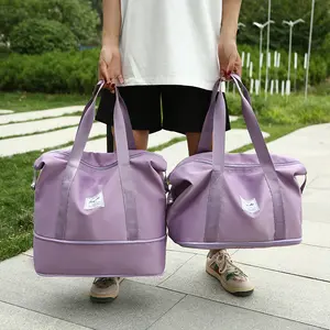 थोक टिकाऊ फैशन निविड़ अंधकार महिलाओं जिम duffel बैग बैग कस्टम खेल यात्रा duffel बैग के साथ विस्तार योग्य क्षमता