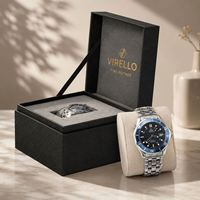 Boîtes d'emballage de montres en carton rigide de luxe OEM, carrées, noires, laquées mates, avec logo personnalisé, portables, fabriquées en usine