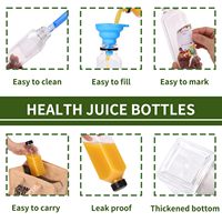Botol Jus Plastik Transparan 8oz 12oz 16oz Kosong, Dapat Digunakan Kembali, Dengan Tutup Anti Bongkar, Laris Terjual