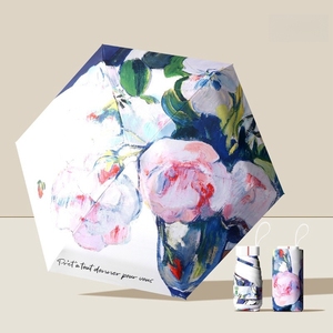 <span class=keywords><strong>Ovida</strong></span> moda mujer a prueba de viento 5 plegable protección solar sombrilla Rosa flores estampado tela lluvia paraguas portátil regalo femenino - Product Image 5