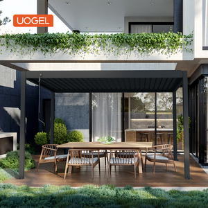 Wasserdichtes Umweltfreundliches Bioklimatisches <span class=keywords><strong>Pergola</strong></span>-Dachset Außen-Aluminium-Lamellenpavillon 3x3 3x4 Sonnenschutz Pulverbeschichteter Rahmen CE - Product Image 4