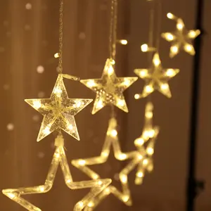 3.5M Curtain Light LED Star Christmas Outdoor/Indoor照明String Fairy Lamp Wedding Holiday Party Decoration