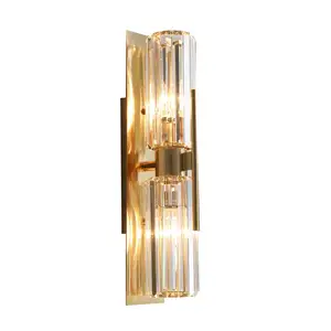Contemporary Hotel Villa Lobby Nordic Luxury Hardware Oversized Crystal Wall Lamp E14 Led Light Lamp Zhongshan Lighting