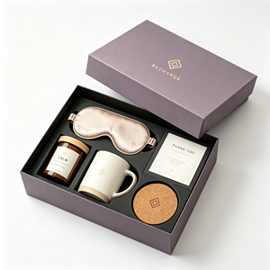 Custom Logo Promotional Business Gift Set with <b>Eye</b> <b>Mask</b> Scented Candle Ceramic Mug and Coaster for Employee - Product Image 1