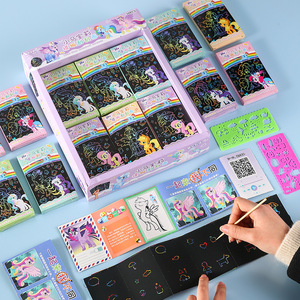Ensemble de livres d'art à gratter My Little Pony, papier à dessin créatif coloré pour enfants de 3 à 6 ans, cadeau d'activité éducative - Product Image 1
