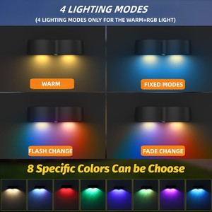 Lampes LED pour terrasse, lampes murales extérieures étanches, appliques solaires pour jardin, décoration de cour, éclairage paysager, allée, clôture, marches, escaliers - Product Image 3