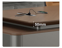 Bureau de direction ergonomique de luxe à finition brillante, écologique, Taiho Painting, finition 8 couches, dureté 3H, table de PDG, MDF E1, bureau