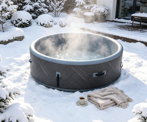 Bain à remous <span class=keywords><strong>gonflable</strong></span> moderne à motif géométrique, isolé toutes saisons, portable, chauffé, <span class=keywords><strong>pour</strong></span> la <span class=keywords><strong>d</strong></span>étente à domicile - Product Image 1