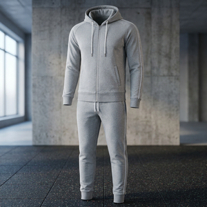 Conjunto Deportivo de Felpa de Algodón al por Mayor para Hombre, Sudadera con Cremallera Completa y Pantalones Jogger, Ropa Deportiva Casual de Dos Piezas con Logotipo Personalizado - Product Image 2