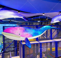Modèle de baleine de poisson gonflable de performance de thème d'océan grand