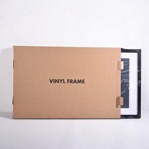 Cadre de présentation pour disques vinyles, style <span class=keywords><strong>Jukebox</strong></span>, avec découpe en arche, en bois noir, avec crochets à dents de scie et pinces à ressort, pour montage mural, décoration musicale - Product Image 6
