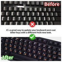 Autocollants de clavier russe, police Orange fond noir PC ordinateur portable ordinateur portable bureau
