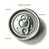 DK 202 #   Tutup Aluminium 52mm Anti Tumpah dengan Sistem Crimp untuk Kaleng Minuman, Bir, Jus & Minuman Ringan