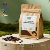 Sacs à café personnalisés imprimés mats avec valve de dégazage unidirectionnelle, pochette d'emballage à fond plat refermable avec fermeture éclair pour grains de café