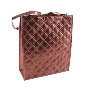 Fashion Luxury Laminated Polypropylene PP Non Woven Fabric Bag Reusable Ecobag Tote Shopping Bag With Custom Printed Logo