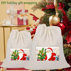 Bolsa con cordón de algodón orgánico reciclable para joyería, regalo personalizado para boda - Product Image 5