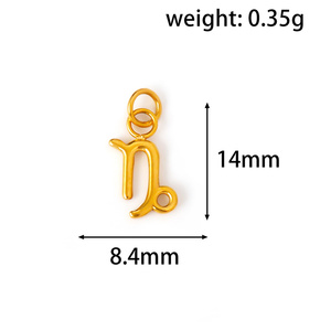 Vente en gros de 12 breloques signes du zodiaque, mini pendentifs <span class=keywords><strong>horoscope</strong></span> en acier inoxydable pour la fabrication de colliers - Product Image 6