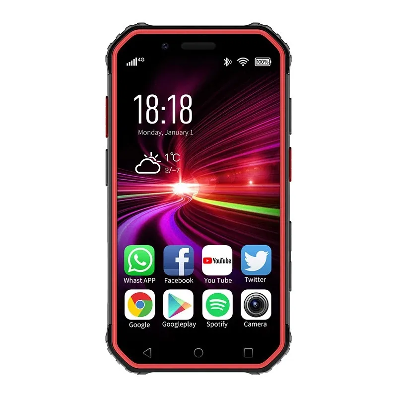 Soya S10 3GB 32GB / 64GB Mini su geçirmez Smartphone NFC 1900mAh 4G Android 6.0 MTK6737 GPS parmak izi yüz kimliği darbeye dayanıklı telefon