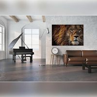 Lion décoratif peinture mur art photos sur panneaux de fibres acoustiques